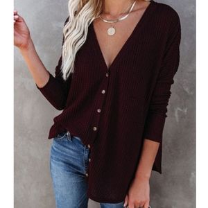 Miriam button up in merlot